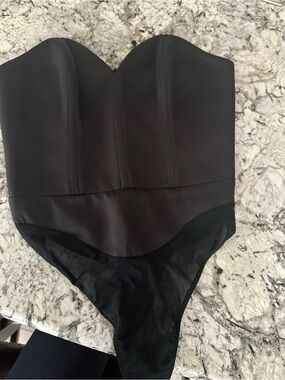 House of CB Black Strapless Bustier Bodysuit